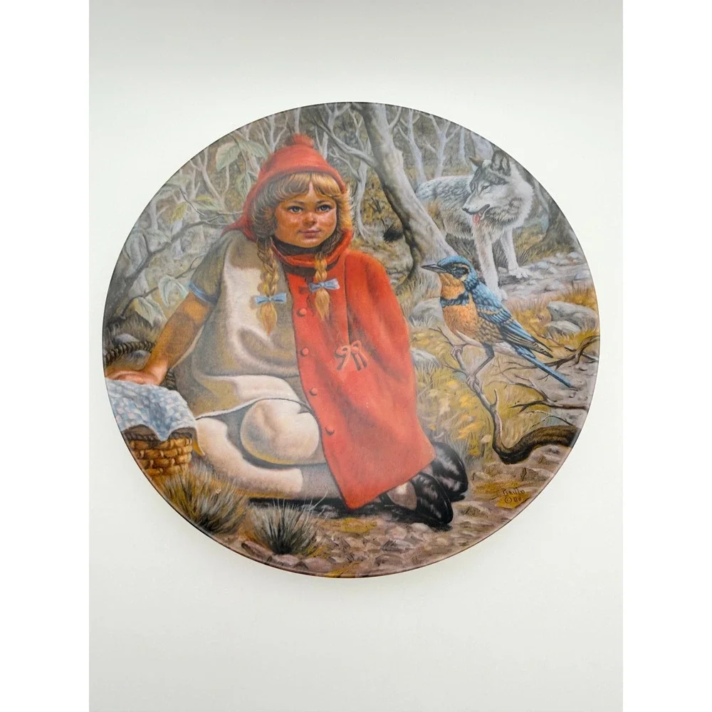 Vintage Collector Plate 3 Lot Reco Knowles Vague Shadows Little Red Riding Hood